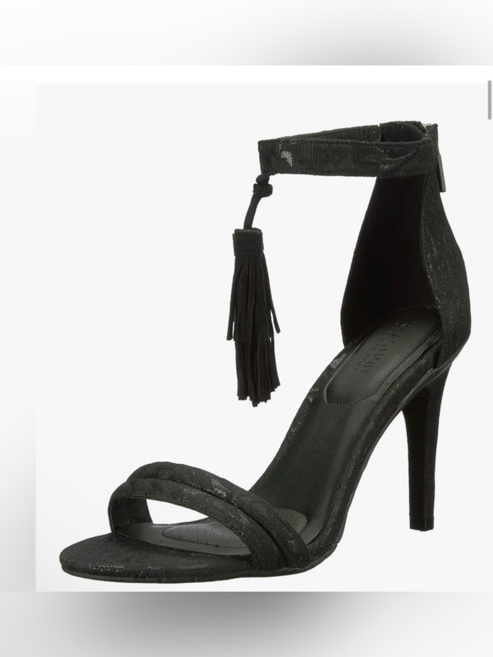 NWOB Kenneth Cole Reaction Smash Light black open toe sandal heel with tassels